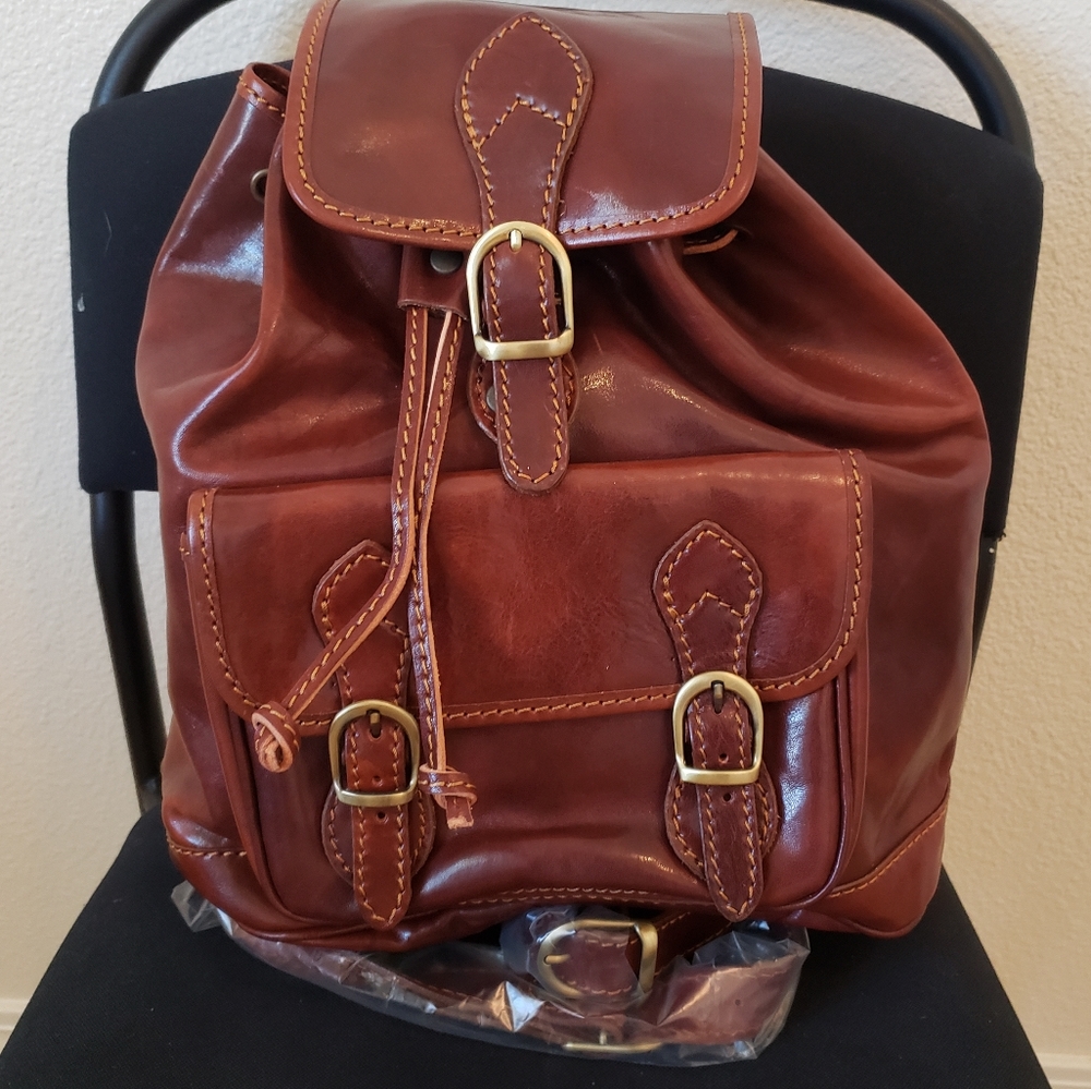 NWT Genuine Italian Leather bookbag